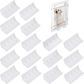 8 Sets Support Feet for Pet Gate Plastic Isolation Fence Reinforcement Fitting Free Standing Pet Gate Dog Fence Panels Accessories for Configurable Wood Dog Gate Doggie Guardrail White