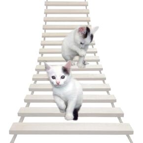 La La Pet® Wood Cat Bridge Ladder Cat Perch Cat Lounge Hammock Mod Cat Shelf Board Cat Climber Tree Tower Cat Condo Kitty Activity Furniture(55.12 x 9.84)