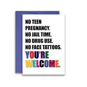 Funny From Daughter Card Mother’s Day Father's Day Girl Dad Card 5x7 inches w/Envelope