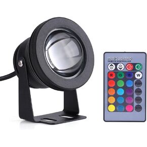 Color Changing Spotlights, 10W 12V RGB LED Spot Light IP68 Waterproof Pond Aquarium Lamp for Pond,Fountain,Outdoor Holiday Halloween