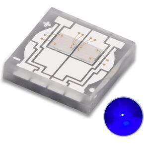 10Pcs 3W High Power LED Chip Blue Led Emitting Diode 5050 Surface Mount Light High Intensity Bright Lighting Emitter Led Electronics Components(60deg,Blue 455nm-460nm,DC 3.2-3.6V,2000mA)