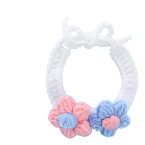 Campsis Floral Cat Collars Adjustable Tie Cat Colllar Knitted Kitten Collar for Pet Cats