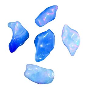InfinityGemsArt 5pcs Blue Ethiopian Opal Stone, Polished Opal, Organic Crystals Gemstone, Jewelry Making Supply, Healing Stone, DIY Crafts Opals