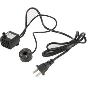 Submersible, Fish Submersible Pump 2W Ultra Quiet with LED Light Fish Pond Aquarium Fountain Mini Adjustable Aquarium Pump(American standard (110V))