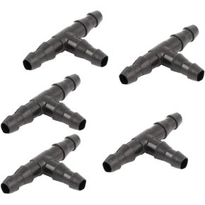 uxcell Plastic Fish Tank 3 Way Tee Adapters Aquarium Air Tubing Connectors 5 Pcs Black