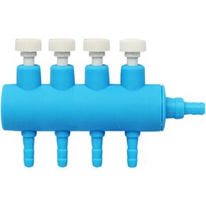 1 Piece Aquarium Air Pump Valve Air Pump Splitter Fish Tank Air Flow Control Air Flow Distributor Fish Tank Air Pump Splitter Air Pump Accessories with Valve(4 Way, Blue)