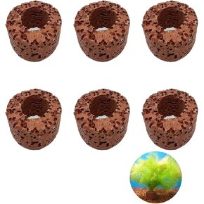 6 Pcs Aquatic Water Plant Fixed Rings, Aquarium Landscape Ceramic Pottery Plant Pot Gravity Ring for Fish Tank Accessories (Medium Sized)