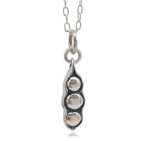 Sterling Silver Three Peas in a Pod Charm Necklace, 18"