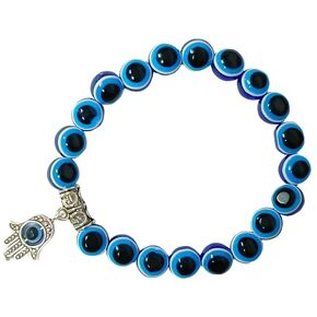 Evil Eye Handmade Beaded Beads Protection Good Luck Stretch Bracelets Bangle for Women Men Family Friends Handmade (Design 5)