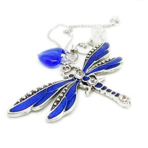 Dragonfly Rear View Mirror Charm - Crystal Sun Catchers - Heart Car Accessories for Women - Gift for Teen Girl