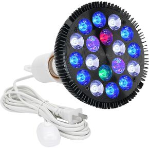 18W LED Aquarium Light Bulb,Grow Plant Lights Fish Tank Bulb, Full Spectrum for Coral Reef Saltwater Tank Plants Growth