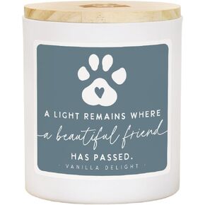 Simply Said, INC Pet Memorial Candle - A Light Remains Where a Beautiful Friend Has Passed - Pet Loss Gifts - Vanilla Soy Candle - Made in USA CDL1026