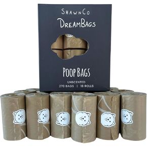 ShawnCo Dream Bag's- Heavy Duty Dog Poop Bags, Extra Thick and Leak Proof Unscented Waste Bags for Small, Medium and Large Dogs (270 Count)