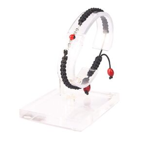 Macrame Adjustable Friendship Black Unisex Bracelet w/Peruvian Meaningful Good Luck, Abundance, Love & Happiness Huayruro Red & Black Seed Beads - Ecofriendly Gift