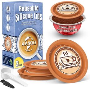 Reusable Lids for Nespresso Pods Vertuo, 3pcs Food Grade Silicone Caps for Any Sizes of Reusable Nespresso Vertuo Pod Refillable Vertuo Capsule (3pcs Silicone Lids-No Capsule)