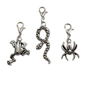 3pcs in set Frog Clip on Charm, Snake Spider Planner/Zipper Pull/Bag Charm/Case/Lanyard Charm, Stitch Marker, Insect Jewelry