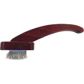 Mars Professional Dematting Undecoat Slicker Grooming Dog Brush with Woden Handle, Made in Germany, 7" Length