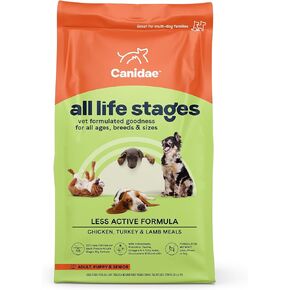 Canidae All Life Stages Premium Dry Dog Food for Less Active Dogs, All Ages, Chicken, Turkey & Lamb Meals, 5 lbs.