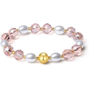 10mm اليدوية الملونة بلينغ مطرز أساور كريستال شل اللؤلؤ تمتد مجوهرات للنساء (أبيض) in Kuwait