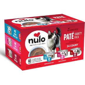 Nulo Freestyle Cat & Kitten Wet Pate Canned Cat Food, Premium All Natural Grain-Free with 5 High Animal-Based Proteins & Vitamins for Immune System Support, Beef, Fish, Lamb, 5.5 oz, 24 Cans