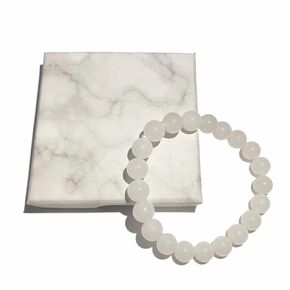 8mm Energy Healing Bracelets-Natural White Jade Bracelets-Blessing White Jade Bracelet Properties Bringing Peace& Calm&Harmony&Showing Purity and Elegance (8mm White Jade Bracelet)