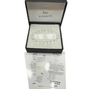 Clear Quartz 10mm Bracelet with complimentary Selenite for cleansing, Clear Quartz Crystal Healing Beads Bracelet Set for Women & Men Metaphysical Healing Crystal Stretch Bracelet 7.25-7.50 Inches