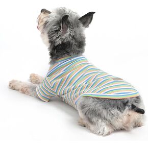 Dog Shirts for Small Medium Dogs, Puppy Cartoon Tee Shirt, Clothes for Medium Dogs, Schnauzer, Corgi, Dachshund, Puppy Breathable Soft Cat Clothes（Cartoon Green -L）