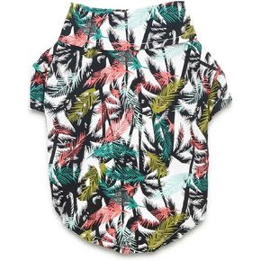 DroolingDog Small Dog Hawaiian Shirt Dog Hawaii Summer T-shirt Beach Shirt for Small Dogs, Small
