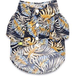 DroolingDog Small Dog Hawaiian Shirt Dog Hawaii Summer T-shirt Beach Shirt for Small Dogs, Small