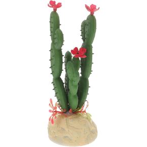 POPETPOP Artificial Cactus Plant-Simulation Plastic Aquatic Plants Aquarium Decoration landscaping Fake Cactus Figurine Reptile Plant Accessories for Tortoise Lizard Gecko Bearded Dragon