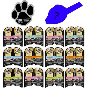 Perfect Portions Cuts Wet Cat Food 5 Flavor Variety Multipack (24 Servings/12 Twin Packs) Magnet and Mystery Mouse Toy
