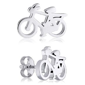 Bicycle Charm Sterling Silver Bike Stud Earrings - Stylish Cyclist Gift