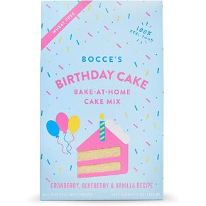 Bocce’s Bakery All-Natural, Bake At Home Dog Treat, Birthday Cake Mix, Wheat-Free, Limited-Ingredient, Made in the USA, 9 oz Box