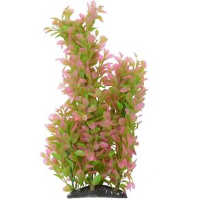 CNZ Aquarium Plastic Plant Decoration w Ceramic Base Medium 14.5-inch, Green Beauty