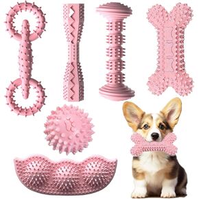 iYoway Puppy Toys، 6 عبوات من ألعاب المضغ للجراء، ألعاب مضغ للجراء والكلاب الصغيرة للتسنين، مجموعة ألعاب التسنين التفاعلية الناعمة والمتينة (أزرق)
