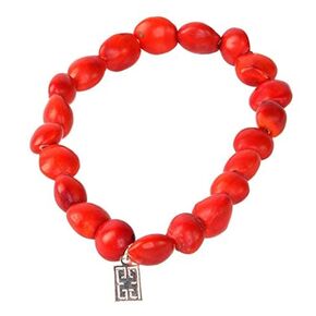 Adjustable UNISEX Stretchy Handmade Beaded Bracelet w/Peruvian Good Luck Seed beads - Symbol of Good Luck, Prosperity, Love & Happiness