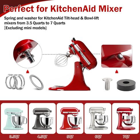 زنبرك وغسالة سريعة التثبيت متوافقة مع خلاطات رأس إمالة كيتشن ايد، زنبرك لملحقات خلاطات رأس إمالة كيتشن ايد، حماية وزيادة عمر الخلاط in Kuwait