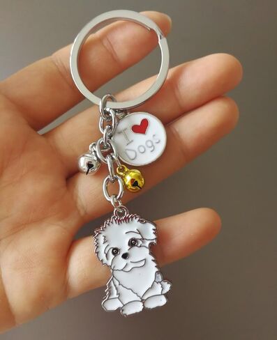 سلسلة مفاتيح تذكارية للحيوانات الأليفة، حلقة مفاتيح على شكل كلب، علامات تعريف جرو لطيفة، سلسلة مفاتيح معدنية للكلاب لعيد الميلاد للأصدقاء in Kuwait