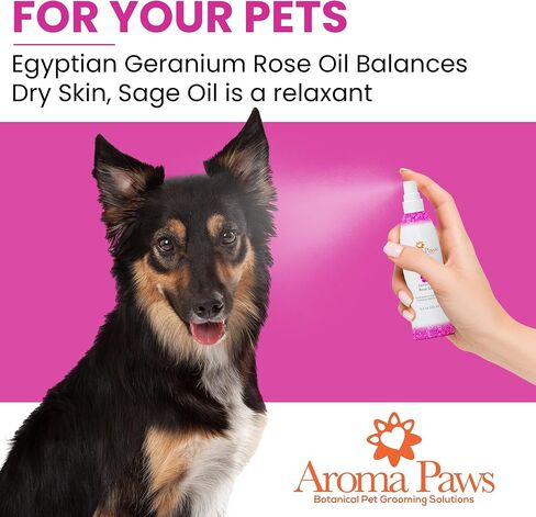 Dog Coat Conditioning Spray - Pet-Friendly Detangler Spray with Natural Essential Oils for Dogs - Daily Dog Spray to Eliminate Odors and Knots - Geranium Sage 4.5 oz. in Kuwait