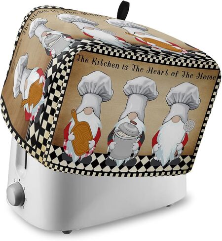 Toaster Dust Cover for Kitchen 4 Slice, The Chef Gnome Kitchen Retro Black Buffalo Plaid Bread Maker Covers Toasters for Fingerprint Protector Washable Small Appliance Covers Accessories (12x11x8in) in Kuwait