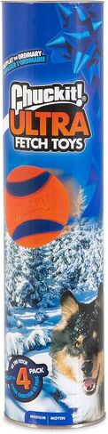 Chuckit! Ultra Rubber Dog Balls 4 Pack | Dog Balls Indestructible Dog Toys Indestructible Dog Ball Compatible with Chuck It Dog Ball Launcher 18M Tennis Ball Launcher | Dog Toy Balls for Dogs Medium in Kuwait