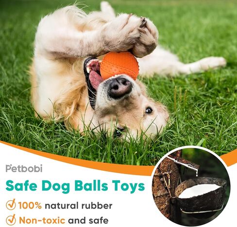 كرة كلب تصدر صوتًا غير قابلة للتدمير من بيتبوبي - لعبة مضغ تفاعلية للمضغ العدواني، مقاومة للماء في الهواء الطلق، لعبة للكلاب من المطاط الطبيعي، تنظف الأسنان، وتخفف القلق للكلاب المتوسطة الصغيرة، برتقالية in Kuwait