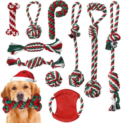 Dog Rope Toys, 11 Packs Rope Puppy Teething Chew Toy, Interactive Indestructible Grinding Teething Aggressive Chewers Toys, Dog Durable Rope Toys in Saudi Arabia