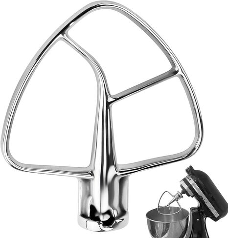 مجداف من الفولاذ المقاوم للصدأ - مرفق لخلاط 5Plus/6Qt لرفع الوعاء كيتشن ايد، استبدال المضرب المسطح للمحترفين 5 Plus و600 سلسلة احترافية، آمن للاستخدام في غسالة الأطباق in Kuwait