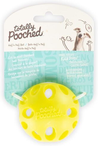 Messy Mutts Totally Pooched Huff'n Puff Ball | 2.5" TPR Puzzle Ball for Dogs | 2-in-1 Durable Interactive Toy and Tooth Cleaner | Green in Kuwait