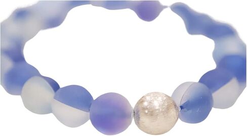 Sky Blue Mermaid Glass Bead & Silver-Plated Bracelet in Saudi Arabia