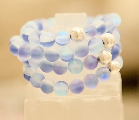 Sky Blue Mermaid Glass Bead & Silver-Plated Bracelet in Saudi Arabia