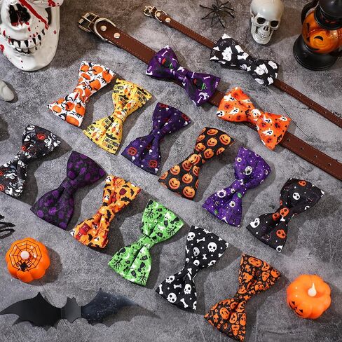 60 Pcs Halloween Dog Collar Bow Ties Bulk Pumpkin Dog Bowtie Halloween Detachable Attachment Puppy Bows for Small Medium Large Dogs Cat Grooming Supplies in Saudi Arabia