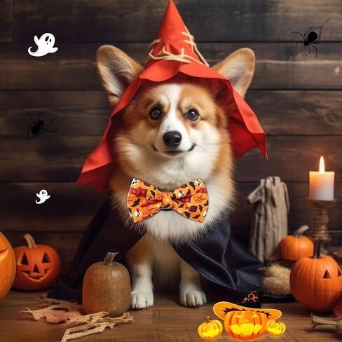 60 Pcs Halloween Dog Collar Bow Ties Bulk Pumpkin Dog Bowtie Halloween Detachable Attachment Puppy Bows for Small Medium Large Dogs Cat Grooming Supplies in Saudi Arabia