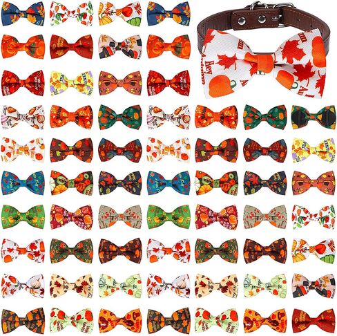 60 Pcs Halloween Dog Collar Bow Ties Bulk Pumpkin Dog Bowtie Halloween Detachable Attachment Puppy Bows for Small Medium Large Dogs Cat Grooming Supplies in Saudi Arabia